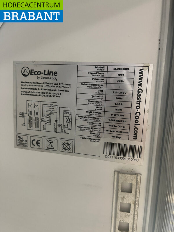 Gastro-Cool Glass door refrigerator 300 liters 230V Horeca - Image 5
