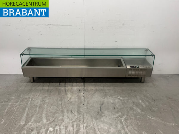 Stainless steel Top Refrigerated Display Case Saladière 10 x 1/4 GN 198 cm Catering