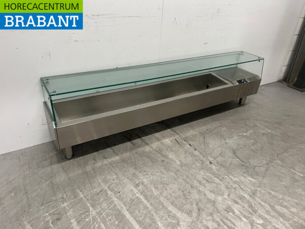 Stainless steel Top Refrigerated Display Case Saladière 10 x 1/4 GN 198 cm Catering - Image 3