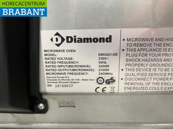Stainless steel Diamond Magnetron 2100 Watt 2/3 GN 230V Catering - Image 6