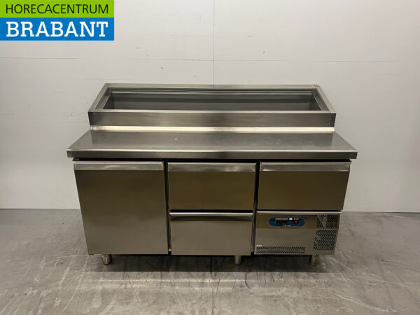 Stainless steel Metos Saladette Refrigerated Workbench 163 cm 230V Catering