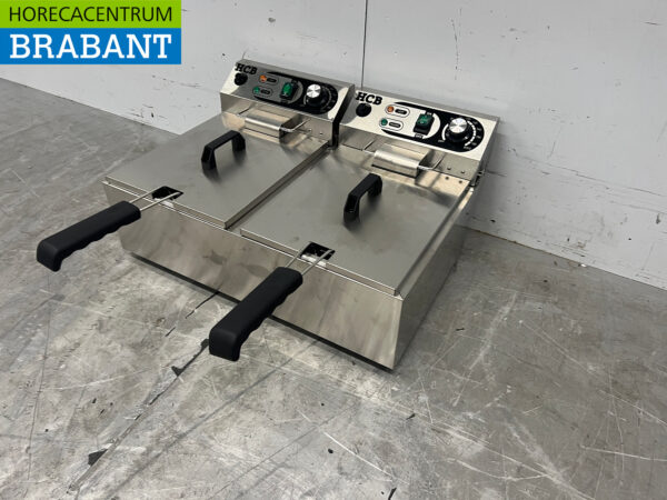 Stainless steel Double Fryer Fryer 2 x 10 liter 2 x 230V Catering - Image 2
