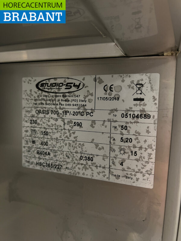 Stainless steel Studio54 Single door Freezer Freezer 700 liters 230V Horeca - Image 5