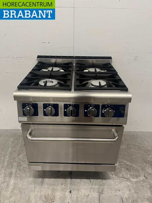 Stainless steel 4 burner stove with oven GAS Catering