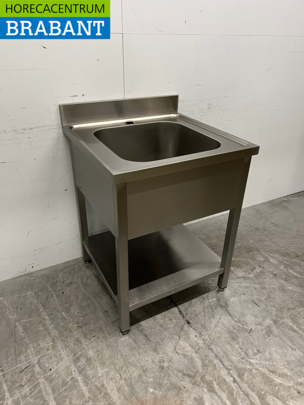 Stainless steel Rinse Table with Undershelf 70 x 70 x 89 cm Catering - Image 3