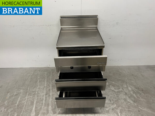 Stainless steel Mareno Work Unit Neutral unit 60 cm with 3 drawers Catering - Image 4