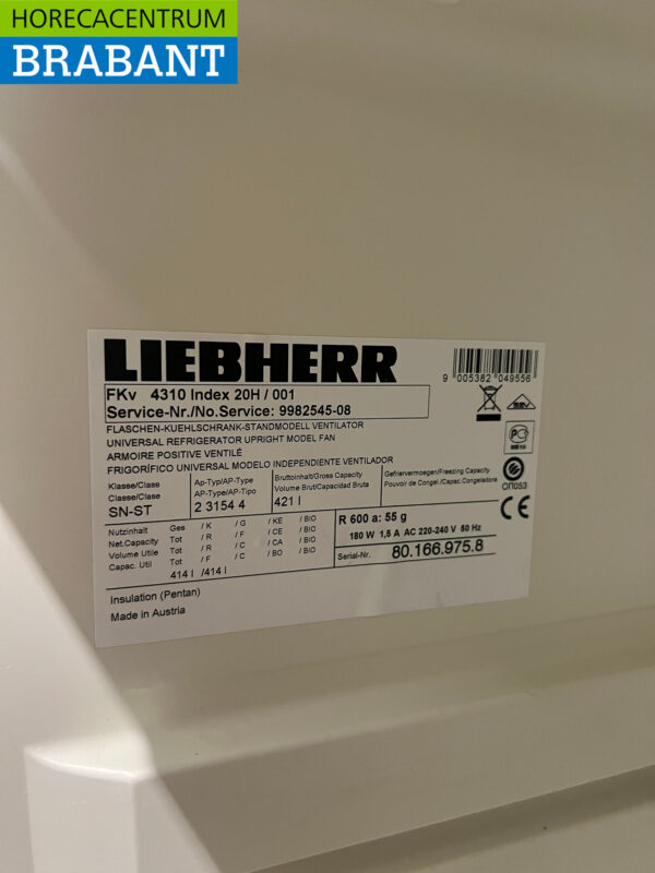 Liebherr Refrigeration 421 liters 230V Horeca - Image 5