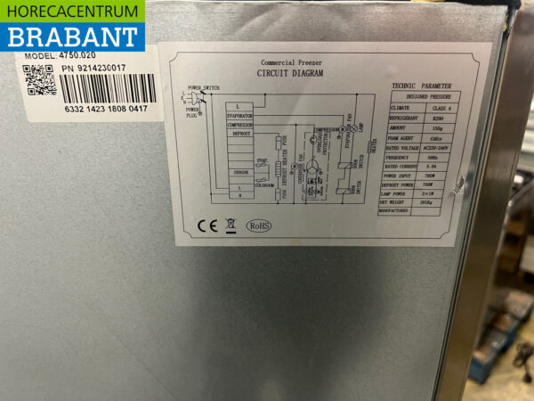 Stainless steel Ecofrost Double Door Freezer 1300 liters 230V Horeca - Image 6