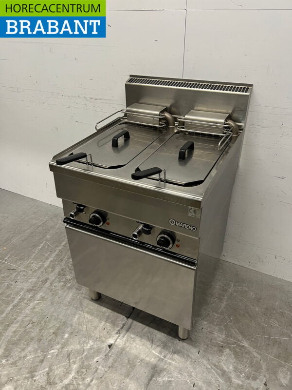 Stainless steel Mareno Double Fryer 2 x 10 liters 400V Horeca - Image 2