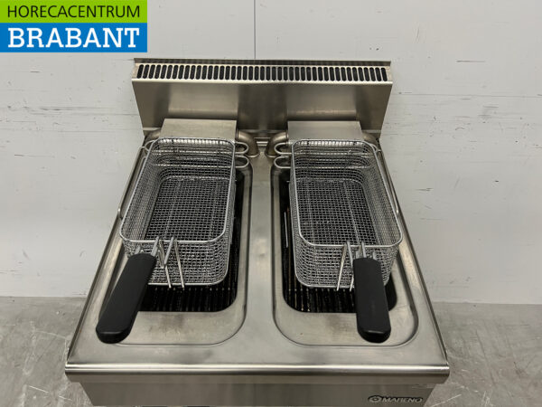Stainless steel Mareno Double Fryer 2 x 10 liters 400V Horeca - Image 4
