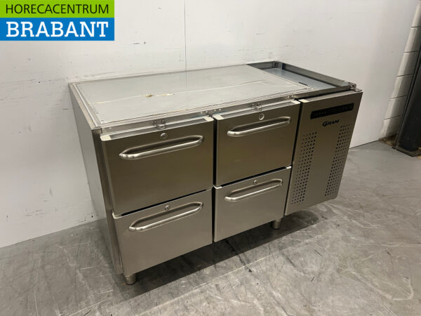 Stainless steel Gram Refrigerated Workbench 129 cm 4 drawers 230V Catering - Image 3