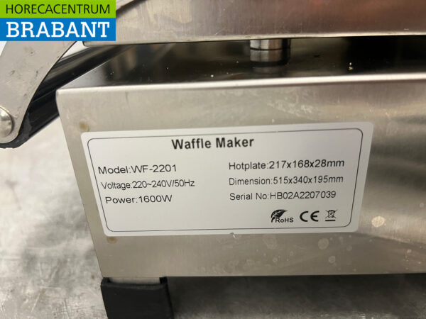 Stainless steel tilting waffle iron with timer 230V Catering - Image 5