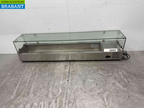 Stainless steel Top-up display case Top-up refrigerated display case saladière 9 x 1/4 GN 180 cm Horeca