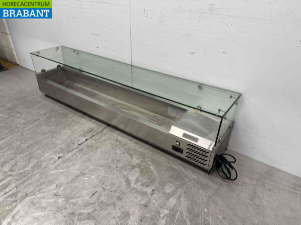 Stainless steel Top-up display case Top-up refrigerated display case saladière 9 x 1/4 GN 180 cm Horeca - Image 2