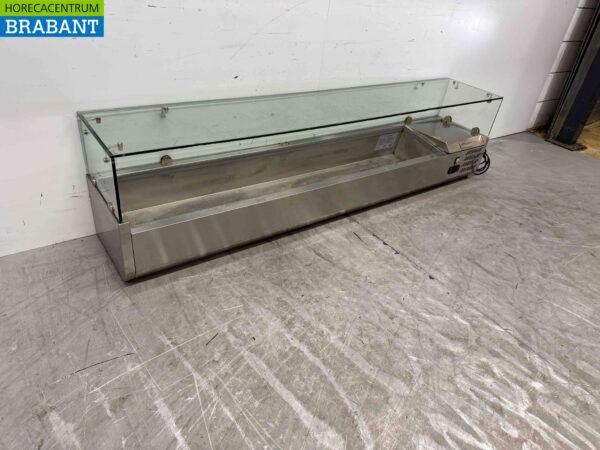 Stainless steel Top-up display case Top-up refrigerated display case saladière 9 x 1/4 GN 180 cm Horeca - Image 3