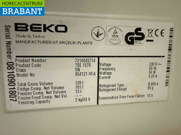 Beko refrigerator fridge with freezer compartment 155 liters 230V Horeca - Image 5