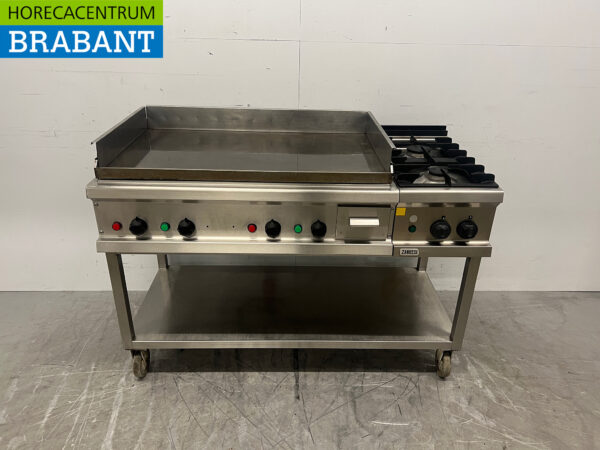 Stainless steel Baking line mobile Adieu griddle and 2 burner stove 400V/230V/Gas Catering