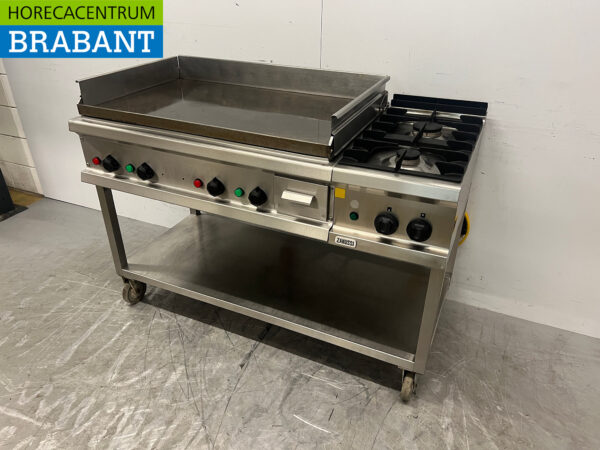 Stainless steel Baking line mobile Adieu griddle and 2 burner stove 400V/230V/Gas Catering - Image 2
