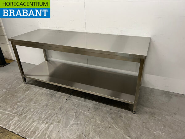 Stainless steel Worktable with undershelf 200 x 70 x 84.5 cm Catering - Image 2
