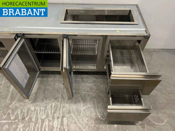 Stainless steel Sagi Refrigerated Workbench 2 doors and 2 drawers 185 cm 230v Catering - Image 5