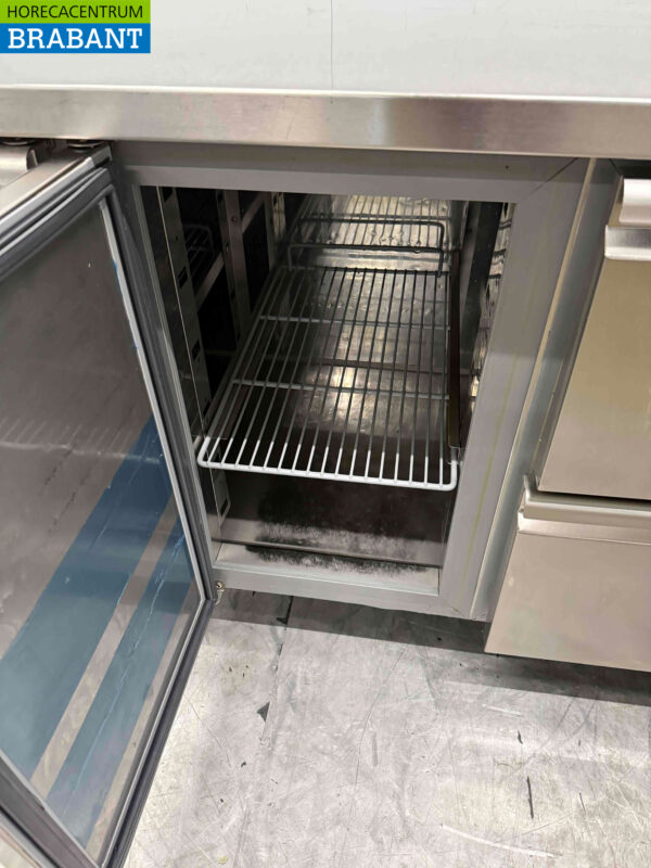 Stainless steel Tecnodom Refrigerated Workbench 3 doors and 2 drawers 232,5 cm 230V Horeca - Image 6