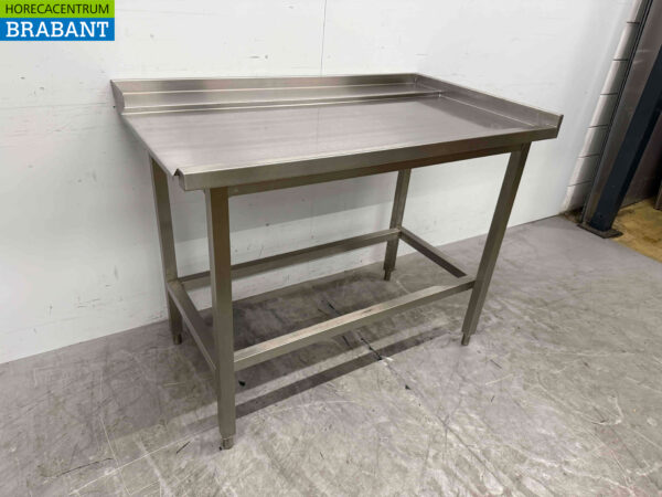 Stainless Steel Drainage Table T.B.V. Slide Through Dishwasher 125,5 cm Horeca - Image 2