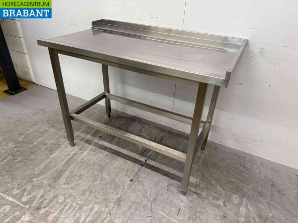 Stainless Steel Drainage Table T.B.V. Slide Through Dishwasher 125,5 cm Horeca - Image 3