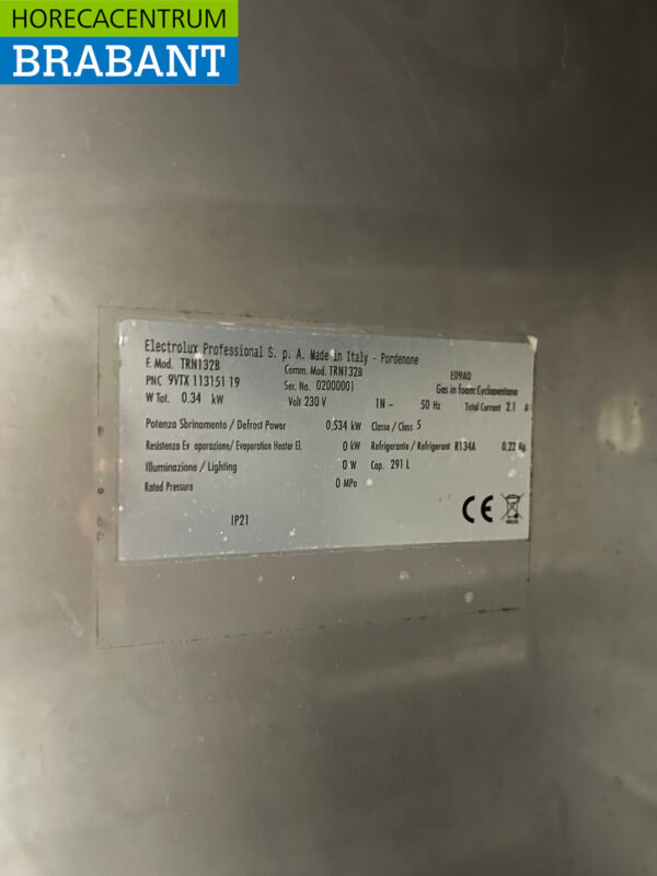 Stainless steel Zanussi Refrigerated Workbench 1 door and 2 drawers 127.5 cm 230V Horeca - Image 6