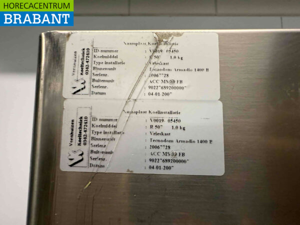 Stainless steel Rubbens Double Door Freezer 1400 liters 230V Horeca (kopie) - Image 5