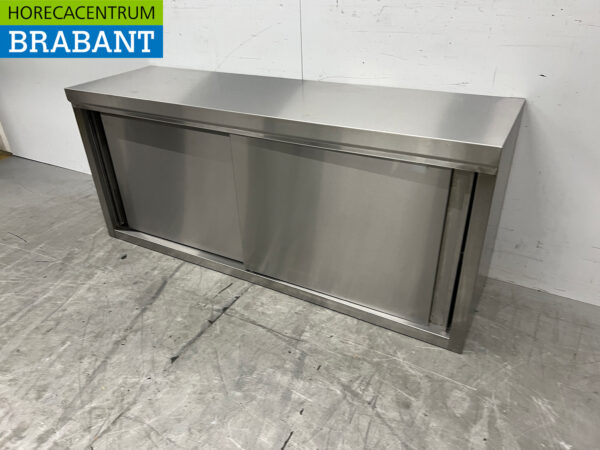 Stainless steel Wall Cabinet 2 sliding doors 140 cm Horeca - Image 2
