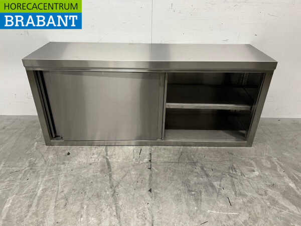 Stainless steel Wall Cabinet 2 sliding doors 140 cm Horeca - Image 4