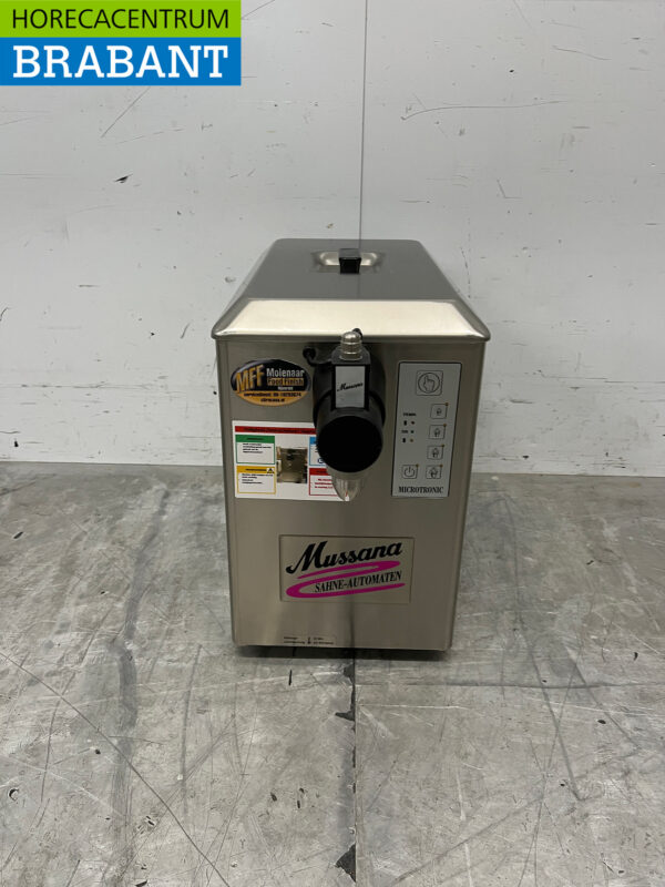 Stainless steel Mussana Boy 4 liter whipped cream machine 230V Horeca