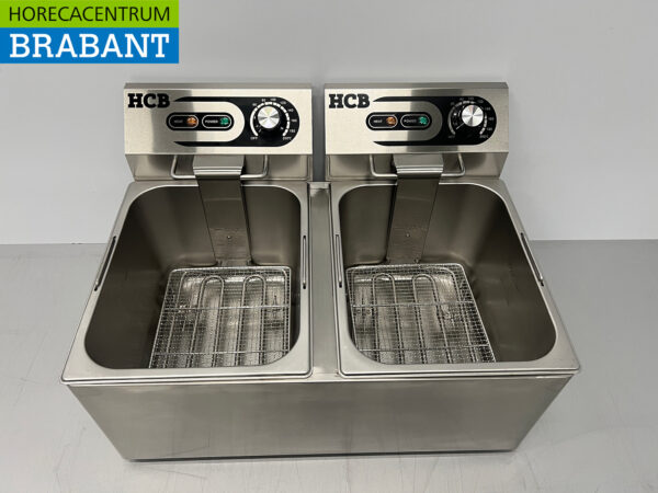 Stainless steel HCB Double Fryer Fryer 2 x 8 liters 230V Catering - Image 6