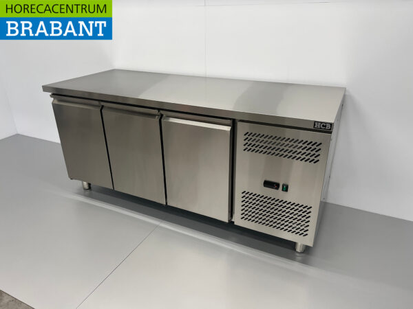 Stainless steel HCB Refrigerated Workbench 3 doors 179,5 cm 230V Horeca - Image 3