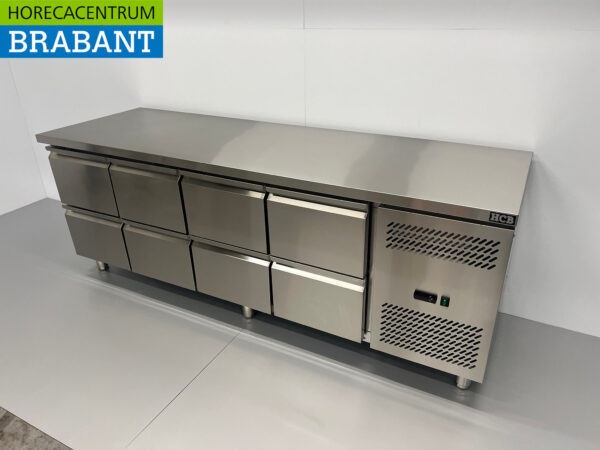 Stainless steel HCB Refrigerated workbench 8 drawers 223 cm 230V Horeca - Image 2
