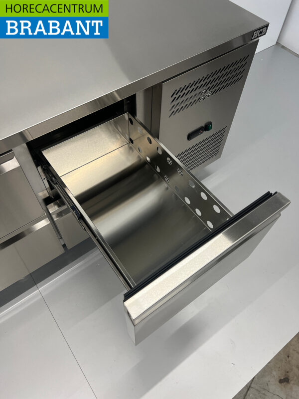 Stainless steel HCB Refrigerated workbench 8 drawers 223 cm 230V Horeca - Image 5