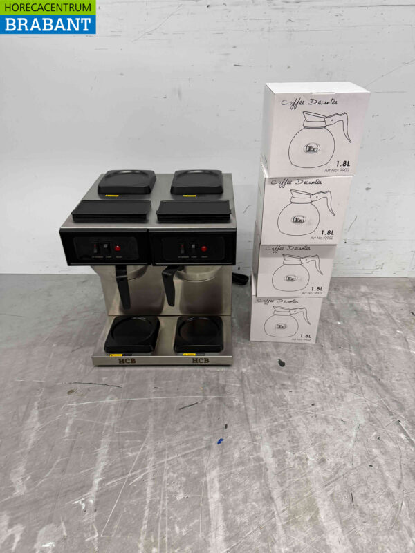 HCB stainless steel Double Coffee Machine Coffee machine with 4 jugs 1.8 liters 230V Catering