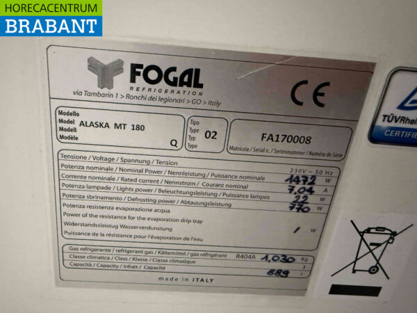 Fogal Wall Cooling 185 cm 230V Catering - Image 6