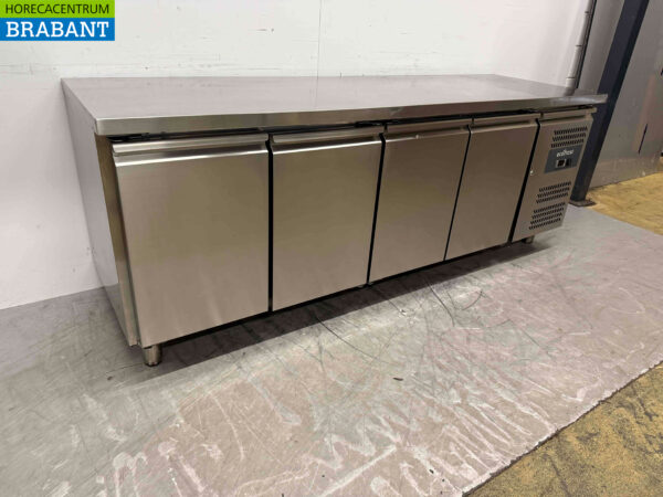 Stainless steel Ecofrost Refrigerated Workbench 4 doors 223 cm 230V Catering - Image 3