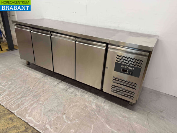 Stainless steel Ecofrost Refrigerated Workbench 4 doors 223 cm 230V Catering - Image 2