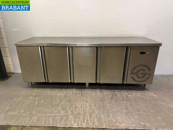 Stainless steel Refrigerated Workbench 4 doors 224.5 cm 230V Catering