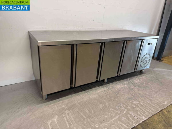 Stainless steel Refrigerated Workbench 4 doors 224.5 cm 230V Catering - Image 3