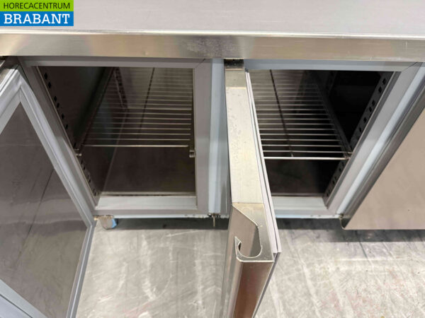 Stainless steel Refrigerated Workbench 4 doors 224.5 cm 230V Catering - Image 5