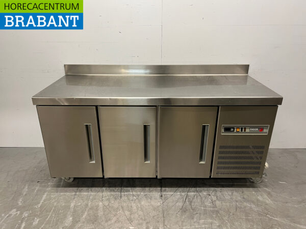 Stainless steel Fagor Mobile Refrigerated Workbench 3 doors 180 cm 230V Horeca