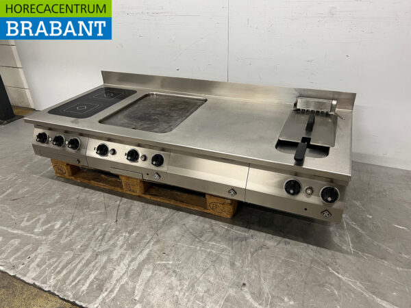 Stainless steel MKN Baking line Electric stove with griddle and fryer 170 cm 400V Horeca - Image 2