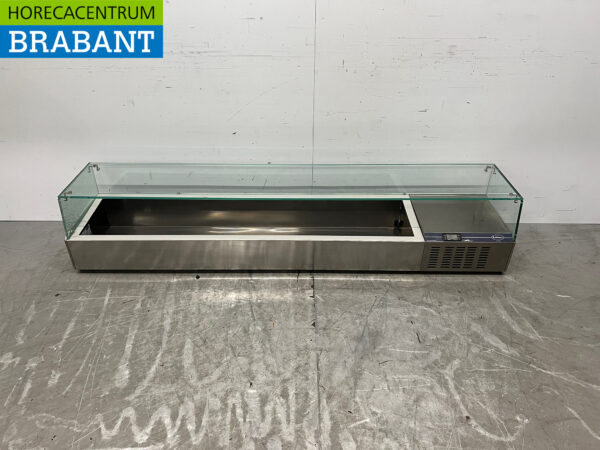 Stainless steel Rubbens Top-mounted display case Top-mounted refrigerated display case saladière 9 x 1/3 GN 200 cm Horeca