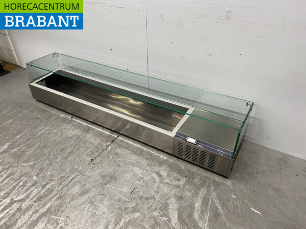 Stainless steel Rubbens Top-mounted display case Top-mounted refrigerated display case saladière 9 x 1/3 GN 200 cm Horeca - Image 2