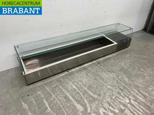 Stainless steel Rubbens Top-mounted display case Top-mounted refrigerated display case saladière 9 x 1/3 GN 200 cm Horeca - Image 3