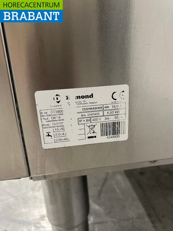 Stainless steel Diamond Sliding dishwasher 400V Catering - Image 7