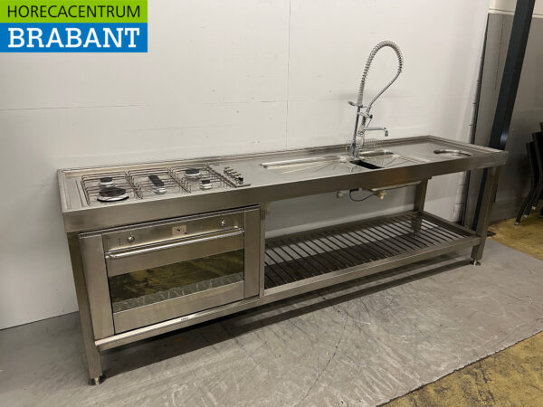 Stainless steel Sink Table double sinks Premium-line Welded model 200 cm Catering (kopie) - Image 2